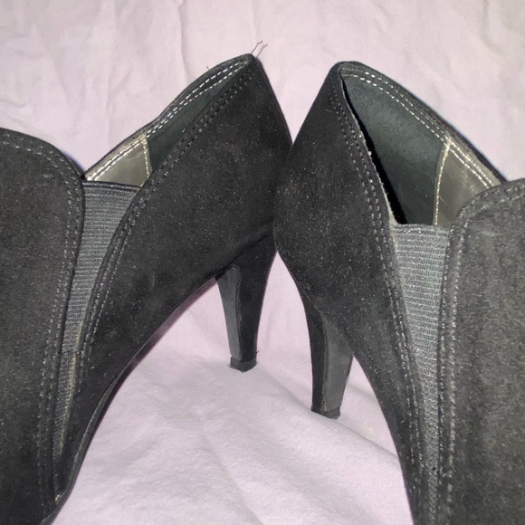 Black Suede Massini Heeled Boots - Picture 2 of 4